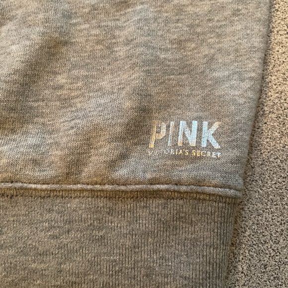 PINK V/S Grey Silver Studded Sweatshirt Size Large - Picture 5 of 10